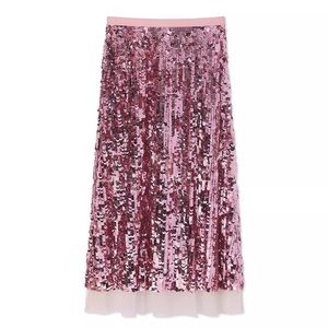 Tory Burch Pink Sequin Cove Skirt XS/S FLAWLESS!